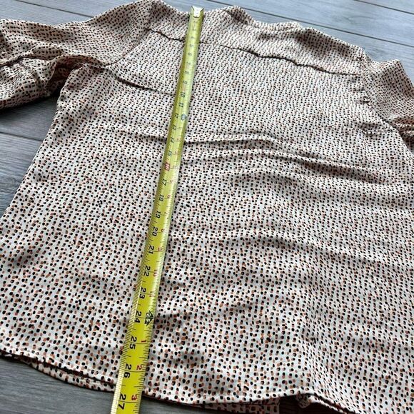 The Limited Womens Beige Dots Button Front Scandal Collection Blouse Size XL - Picture 8 of 9